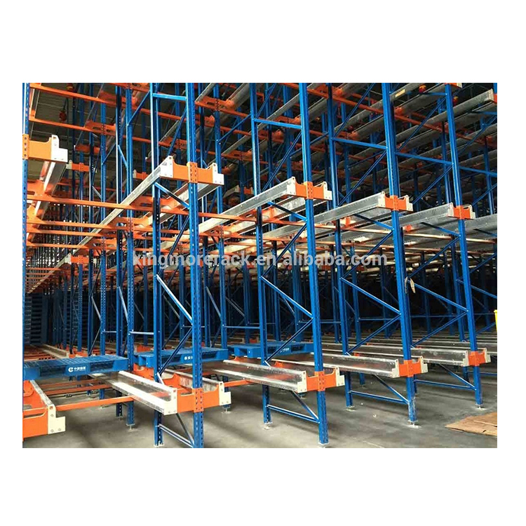 Sistema de estanteria automatizada de alta eficiência para paletização, com transporte por rádio e serviço pesado (FILO/FIFO).