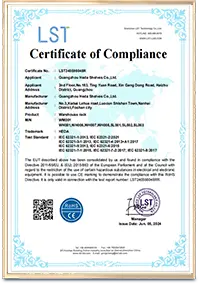 Certificado RoHS HEDA Shelves