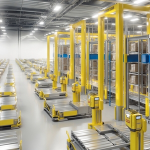 Sistema de estanteria para paletes Pteris ASRS Shuttles, automação inteligente de empilhadeiras para armazéns com controle remoto para equipamentos de carga e armazenamento.