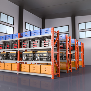Estantes modulares ajustáveis ​​e personalizáveis ​​para armazém, sem parafusos, com capacidades de 100 kg, 200 kg, 300 kg, 400 kg e 500 kg. Estantes industriais de aço para armazenamento.