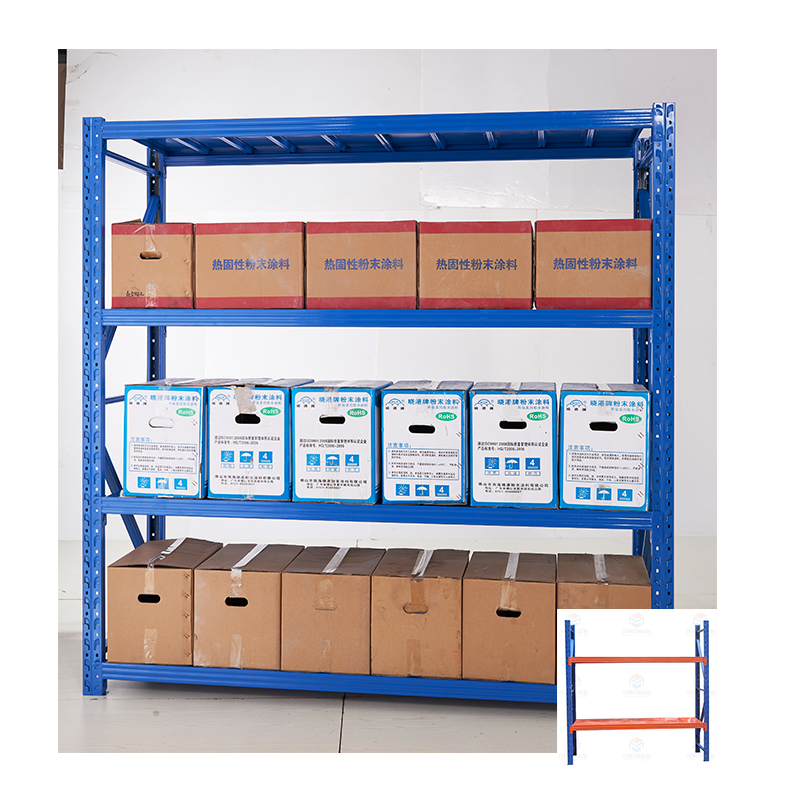 Fabricantes de estantes de grande vão para supermercados, com cores personalizadas e capacidade de 200 kg, em aço.