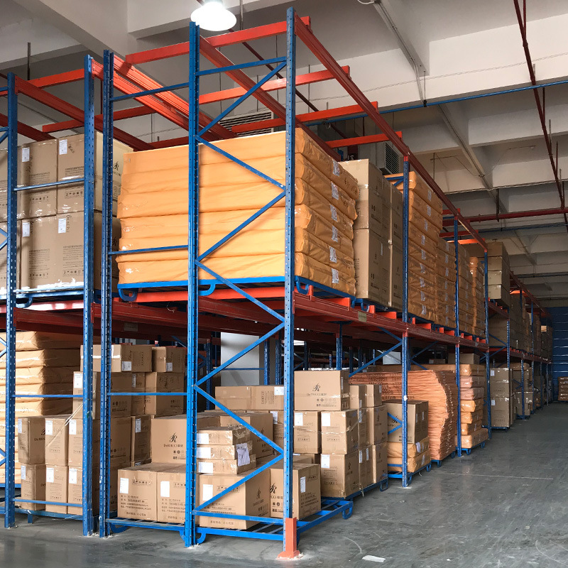 Vigas de aço reforçado para armazenamento em armazém, estantes porta-paletes e prateleiras empilháveis ​​premium de 2500 kg/camada, instalação plug-in.