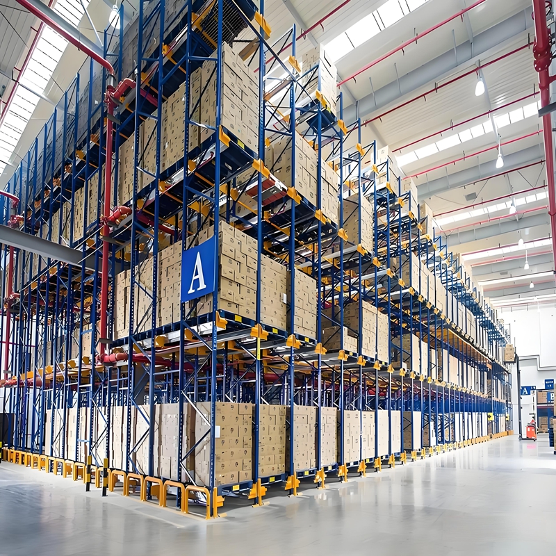 Estante porta-paletes reforçada de 5 camadas com prateleiras ajustáveis ​​em aço/metal e revestimento epóxi resistente à ferrugem.