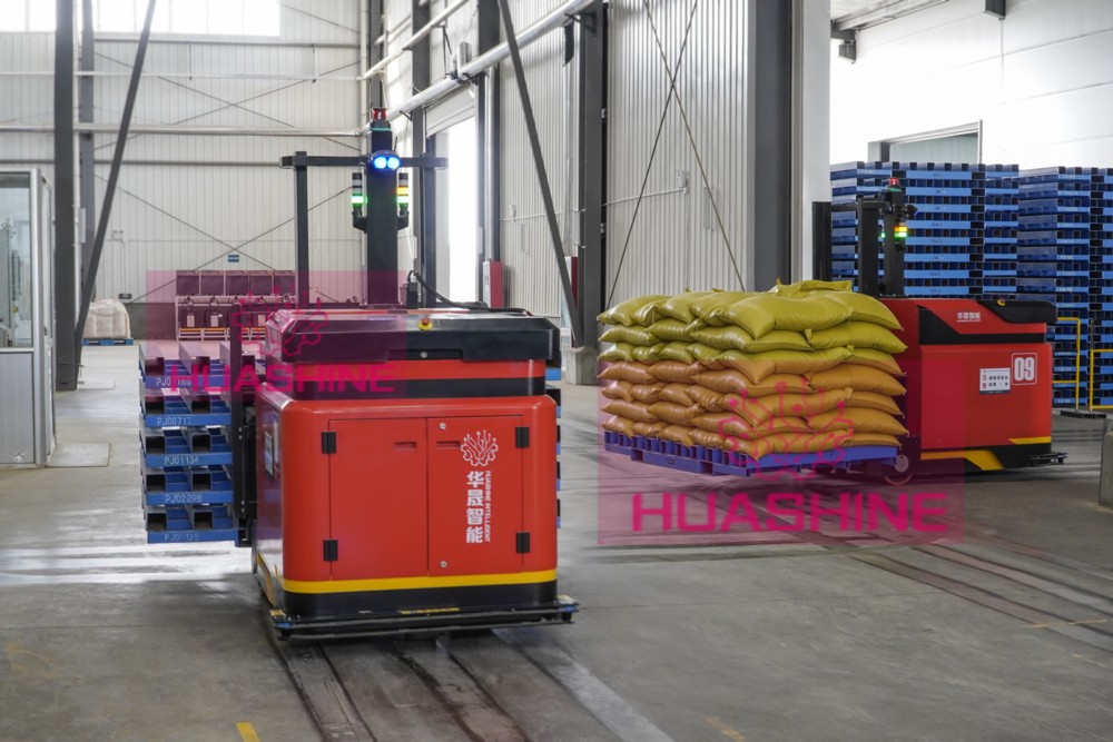HUASHINE Design and IMPLEMENT PROJECT Logistic Inventory Automation System ASRS with Selective Pallet Storage Racking and AGV.