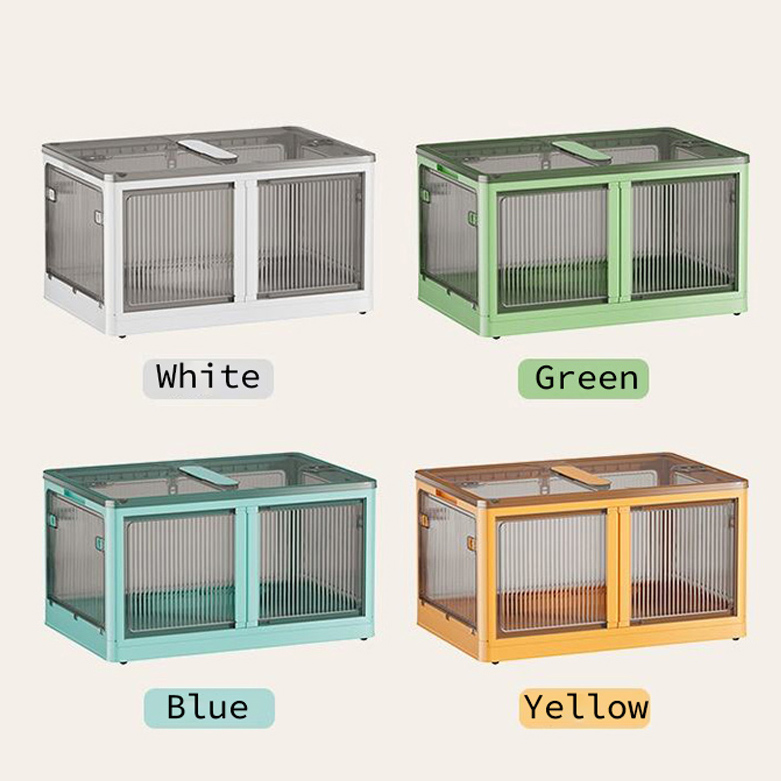 Organizador de gavetas dobrável em 4 cores, transparente, com rodinhas, para guardar roupas e brinquedos. Ideal para guardar roupas e brinquedos. Formato retangular.