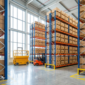 Estante porta-paletes multinível com capacidade de carga de 3000 kg, para armazéns e fábricas.