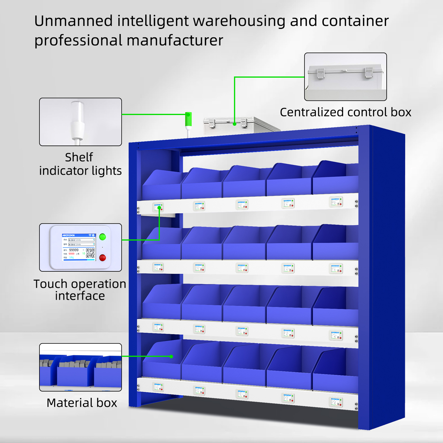 Ouluda AD-ZNHJ-20C Estante de armazenamento inteligente industrial com monitoramento em tempo real e balança inteligente para armazéns.