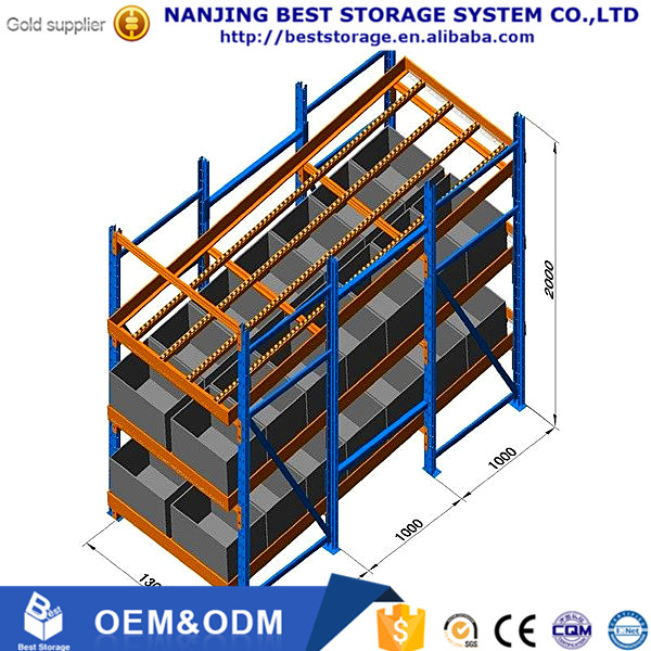 Sistema de estanteria por gravidade para caixas com alta capacidade de armazenamento, da Best Storage System.
