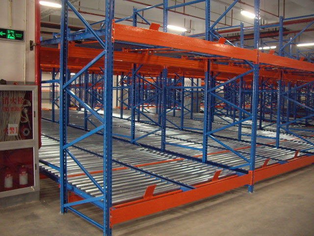 Porta-paletes de aço direto da fábrica, sistema de estanteria para caixas com fluxo por gravidade e sistema de armazenagem para separação de pedidos em armazém.