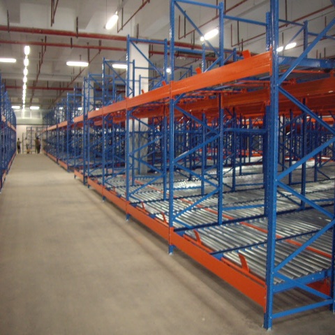 Porta-paletes de aço direto da fábrica, sistema de estanteria para caixas com fluxo por gravidade e sistema de armazenagem para separação de pedidos em armazém.
