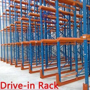 Venda direta da fábrica: Sistema de estantes drive-in de metal de alta densidade com 5 camadas para armazenamento em armazém. Estantes drive-in de ferro/metal.