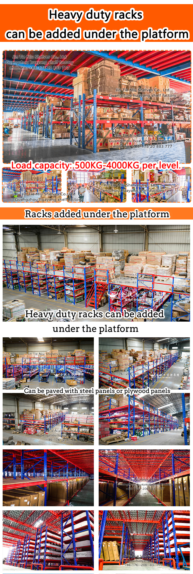 High Load Capacity Heavy Duty Steel Wire Mesh Pallet Racking Warehouse Racks