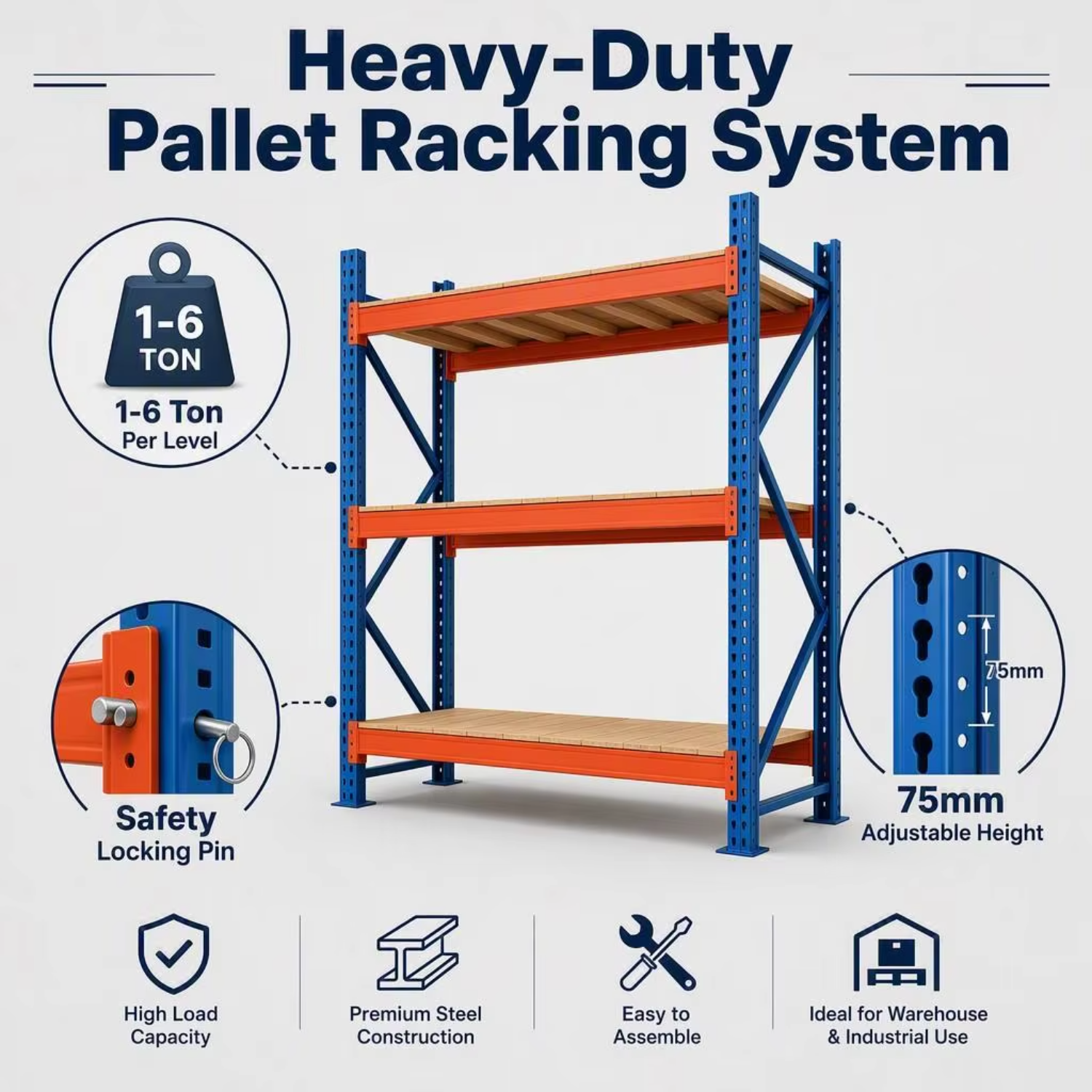 Medium-Duty Steel Warehouse Loft Platform Shelf Storage Attic Rack Pallet Racking Mezzanine Floor Racks Stacking Racks Shelves