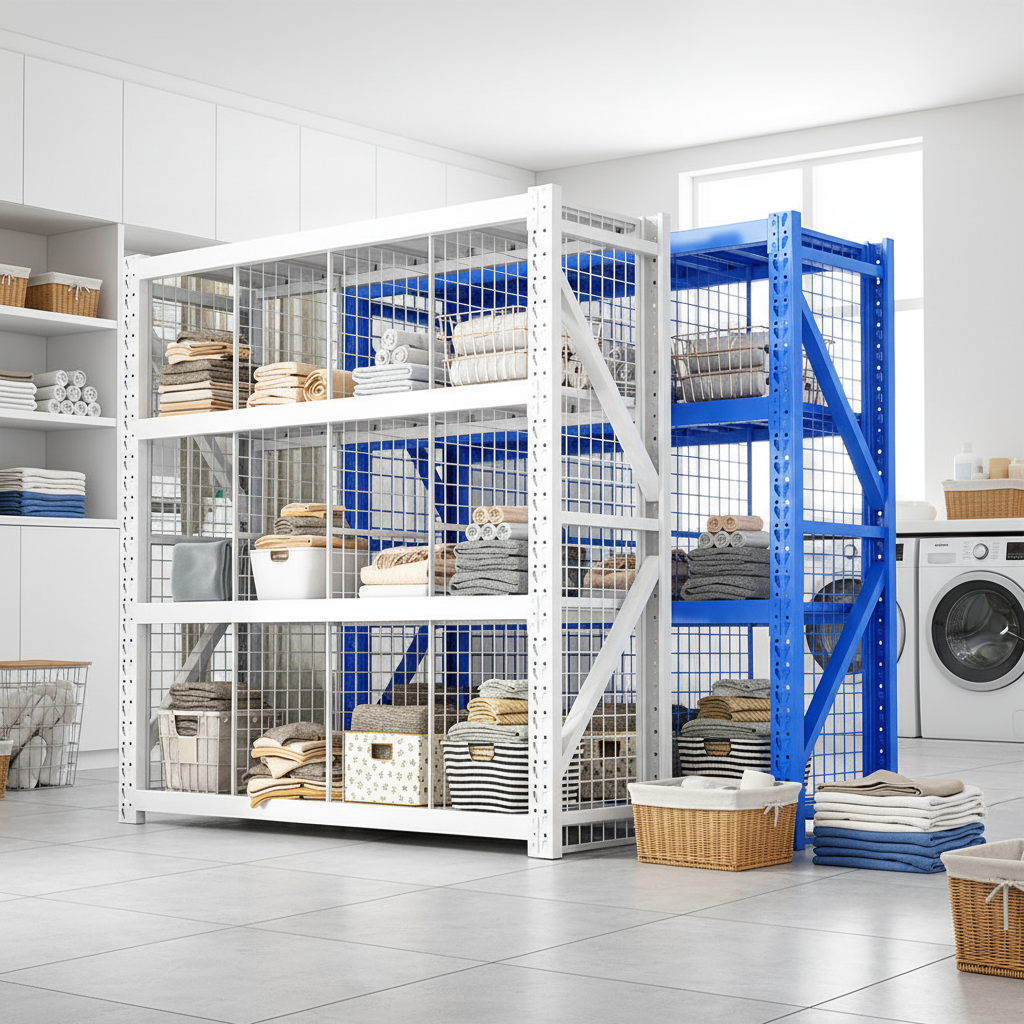 Estante de armazenamento industrial de aço ajustável e resistente para armazém e garagem.