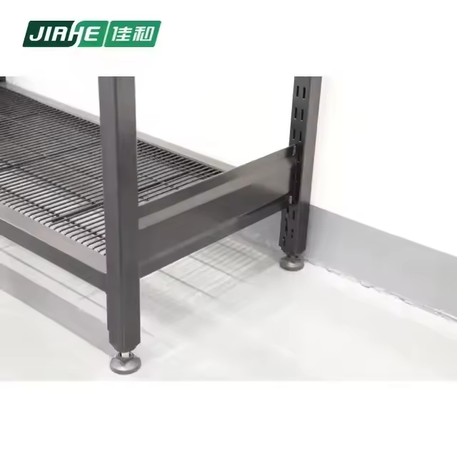 Prateleiras de armazenamento de ferro leve de 4 níveis Longspan, prateleiras de arame de metal, prateleiras de arame para gôndola de supermercado.