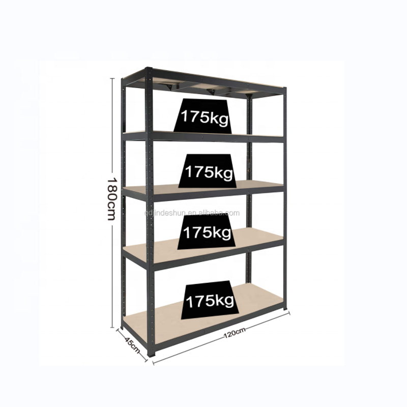 Estante de armazenamento KINDE Heavy Duty com 5 camadas em metal, estrutura em MDF e prateleira resistente.