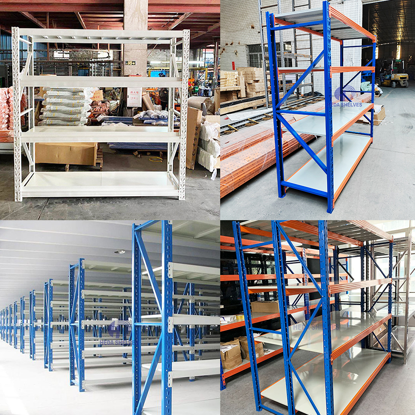 Fabricante de sistema de estantes de armazenamento de paletes em aço, resistente, durável e ajustável, com capacidade de 200 kg por camada, 5 níveis e sem parafusos.
