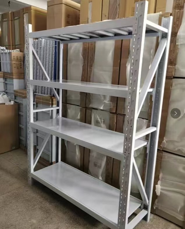 Prateleiras de aço reforçado com ripas, vigas e ripas, para logística de e-commerce e armazéns, acessórios de ferragens para instalação em armazéns.