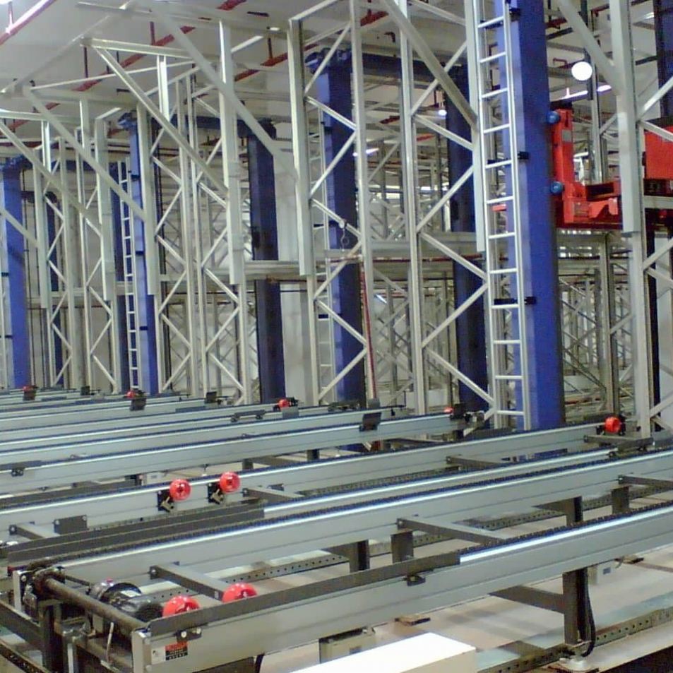Sistema de estanteria ASRS para paletes, sistema automatizado de armazenamento e recuperação de nova energia, prateleiras industriais personalizadas, prateleira robótica inteligente para armazém.