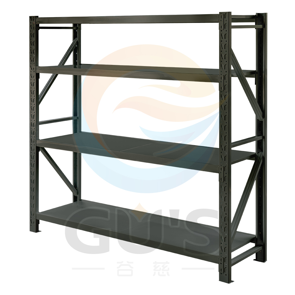 Sistema de estantes de aço reforçado sem parafusos para uso industrial e doméstico, com 5 camadas, para armazenamento em armazéns, cor preta original.