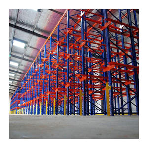 Sistema de estantes industriais drive-in do fabricante, design livre, prateleiras baixas de aço, armazenamento para garagem, proteção contra corrosão.
