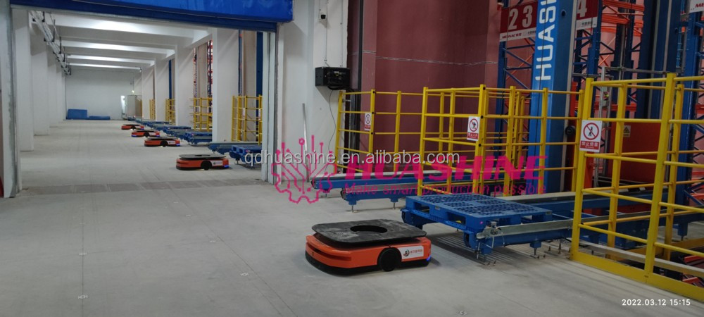 HUASHINE Design and IMPLEMENT PROJECT Logistic Inventory Automation System ASRS with Selective Pallet Storage Racking and AGV.