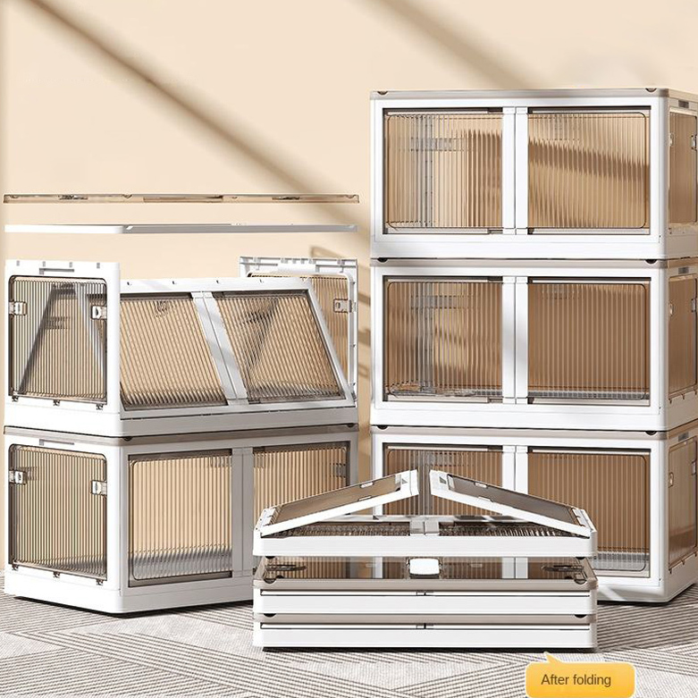 Organizador de gavetas dobrável em 4 cores, transparente, com rodinhas, para guardar roupas e brinquedos. Ideal para guardar roupas e brinquedos. Formato retangular.