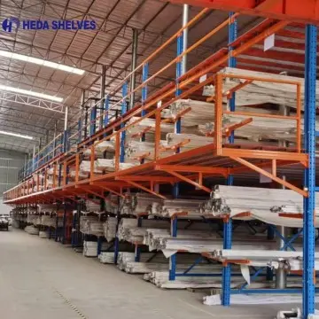 Mezanino cantilever para materiais compridos