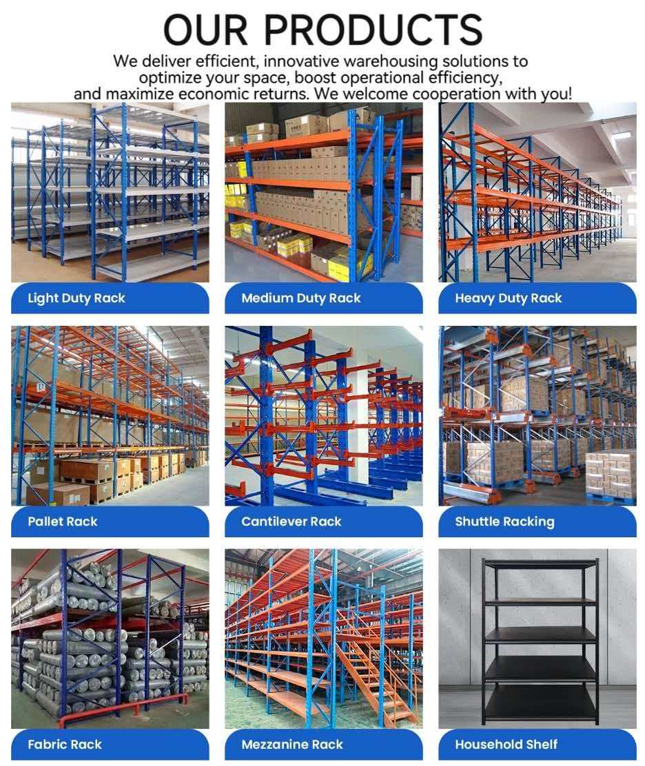 Estante de armazenamento industrial de aço ajustável e resistente para armazém e garagem.