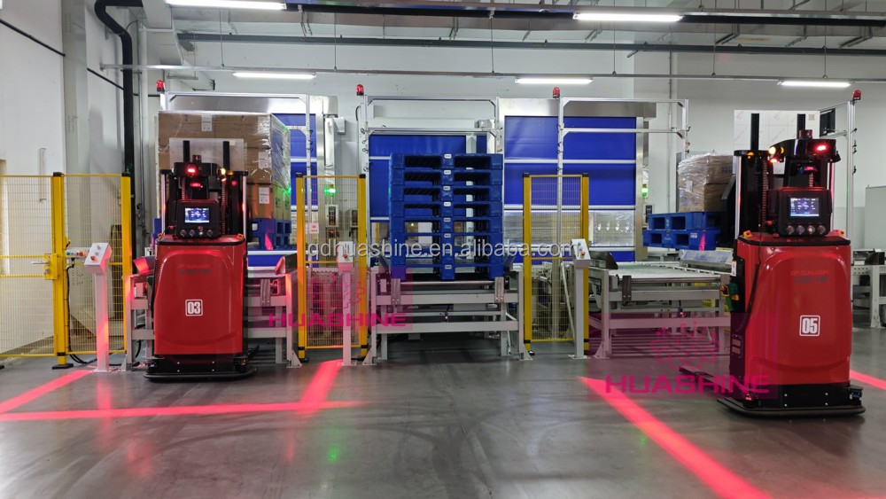 HUASHINE Design and IMPLEMENT PROJECT Logistic Inventory Automation System ASRS with Selective Pallet Storage Racking and AGV.