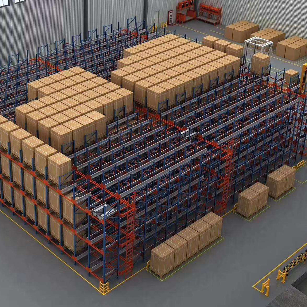 Sistema de separação automática de pedidos, porta-paletes para cargas pesadas, sistema de armazenamento automatizado (ASRS) com economia de mão de obra e sistema de recuperação de paletes.