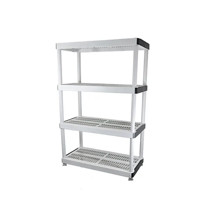 HD18 - Prateleira de plástico resistente com 4 camadas, 91*46*145 cm (36*18*57 polegadas), prateleira ventilada para armazenamento.