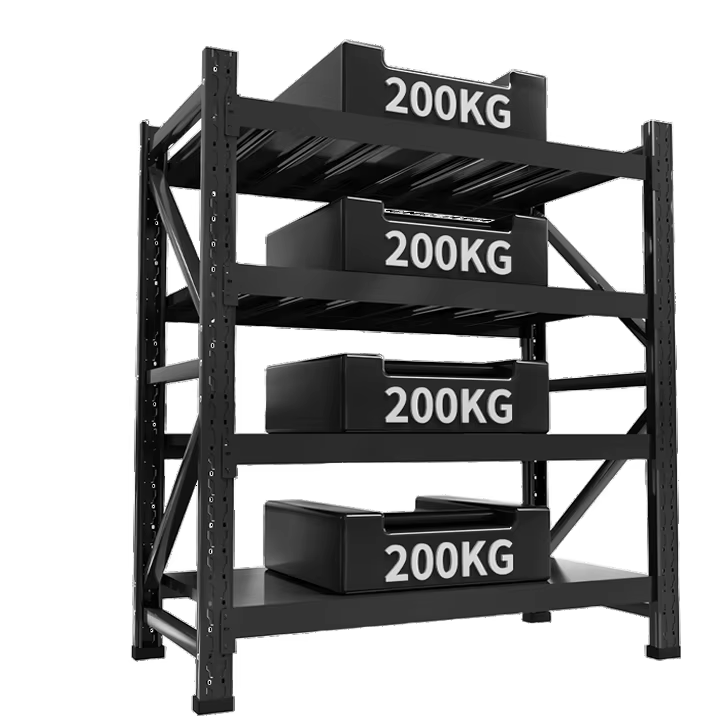 Estante porta-paletes industrial de aço, certificada como segura e estável, para armazém, com montagem aparafusada seletiva para serviço pesado. Material: Ferro.