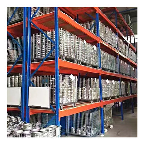 Sistema de estanteria para paletes, armazenamento em armazém, estante industrial de alta resistência para paletes, sistema de estanteria seletiva para armazéns com corredores estreitos.