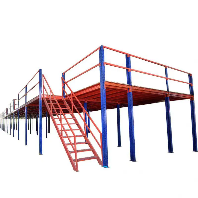 Prateleiras de plataforma de aço de serviço médio para armazém, estantes para mezanino, estantes para paletes, estantes para paletes, estantes para pisos elevados, estantes empilháveis, prateleiras.
