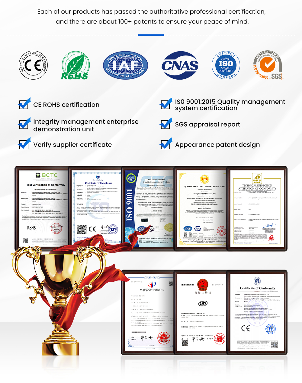 Certificados de Qualidade e Conformidade CE