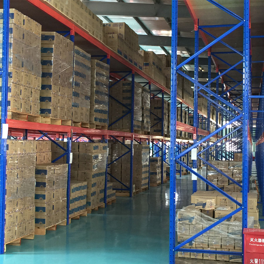 Vigas de estanteria de paletes reforçadas de vários níveis para armazenamento em armazém