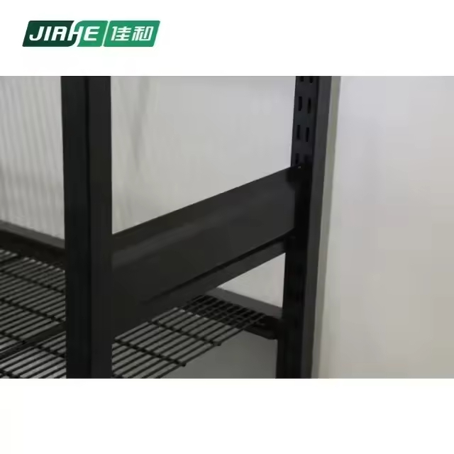 Prateleiras de armazenamento de ferro leve de 4 níveis Longspan, prateleiras de arame de metal, prateleiras de arame para gôndola de supermercado.