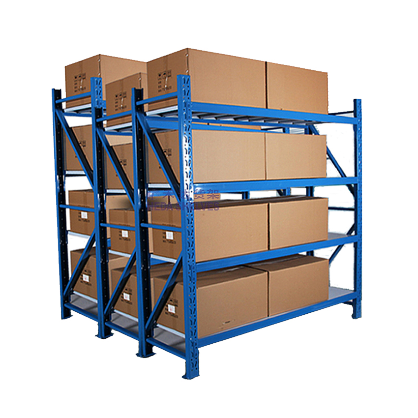 Fabricante de sistema de estantes de armazenamento de paletes em aço, resistente, durável e ajustável, com capacidade de 200 kg por camada, 5 níveis e sem parafusos.