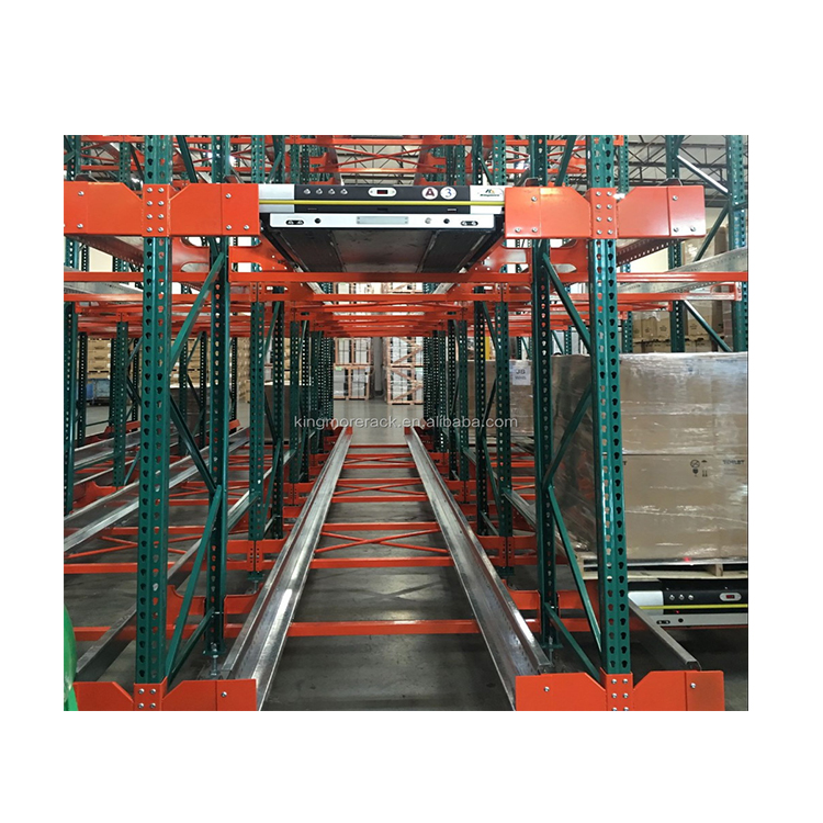 Sistema de estanteria automatizada de alta eficiência para paletização, com transporte por rádio e serviço pesado (FILO/FIFO).