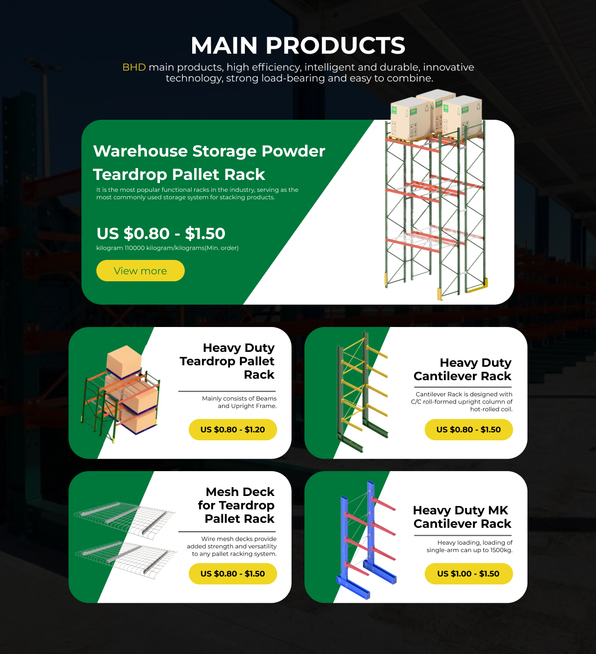 Linha de produtos de armazenagem