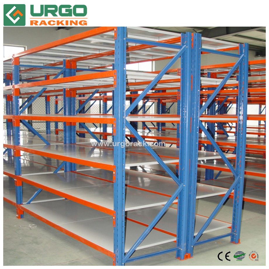 Estantes de aço de média resistência e estantes de grande vão para armazém, com revestimento em pó de 6 camadas para uso externo.