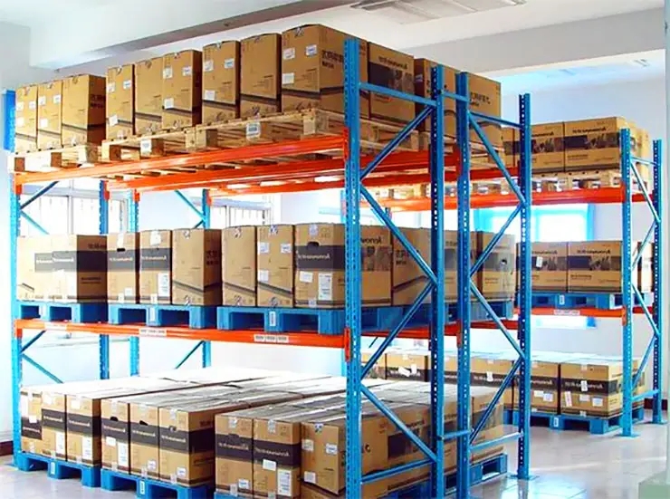 Estante de paletes ajustável para armazenamento em armazém, estante robusta para paletes, ideal para armazenamento em armazém.