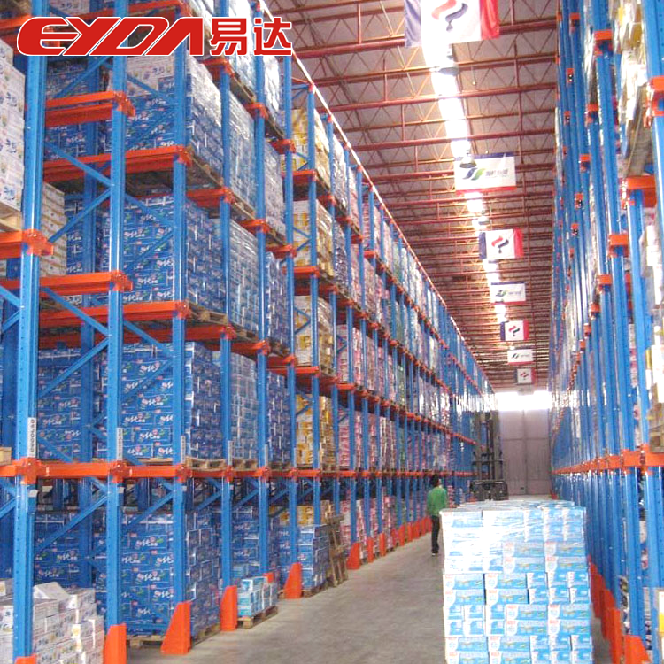 Estantes industriais de aço de alta capacidade com sistema drive-in, 2000 kg e 3000 kg, 5 camadas, para armazenamento em armazém. Preço de fábrica.