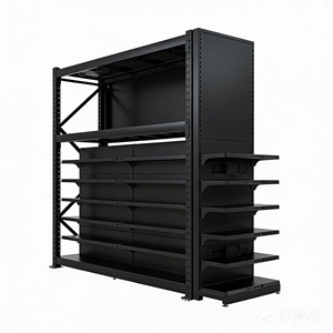 Sistema de estantes de armazenamento de armazém multicamadas, ajustáveis, leves e de dupla face, com capacidade de 150 kg por camada e camadas personalizáveis.