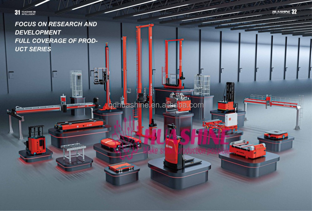 HUASHINE Design and IMPLEMENT PROJECT Logistic Inventory Automation System ASRS with Selective Pallet Storage Racking and AGV.