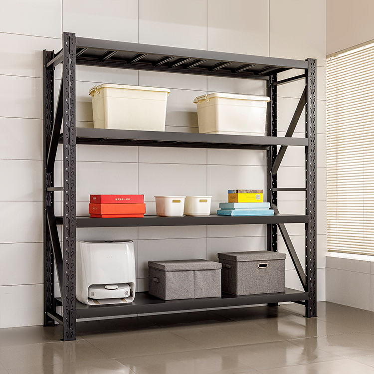 Estante de metal resistente com 4 níveis para garagem, armazenamento e organização. Prateleiras ajustáveis ​​em aço para organizar sua cozinha, despensa e armazém.