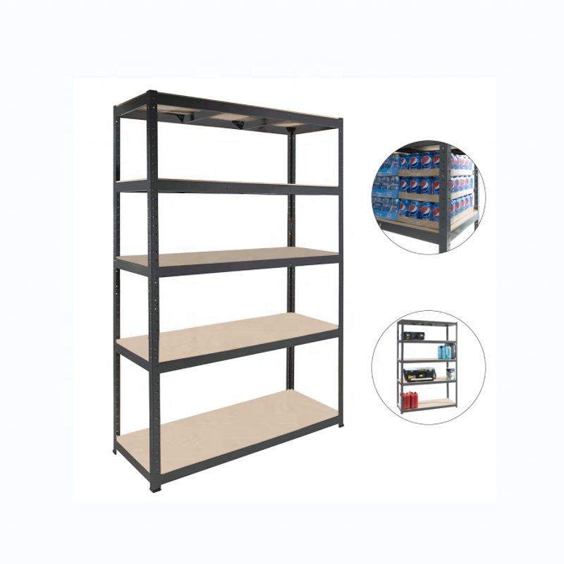 Estante de armazenamento KINDE Heavy Duty com 5 camadas em metal, estrutura em MDF e prateleira resistente.