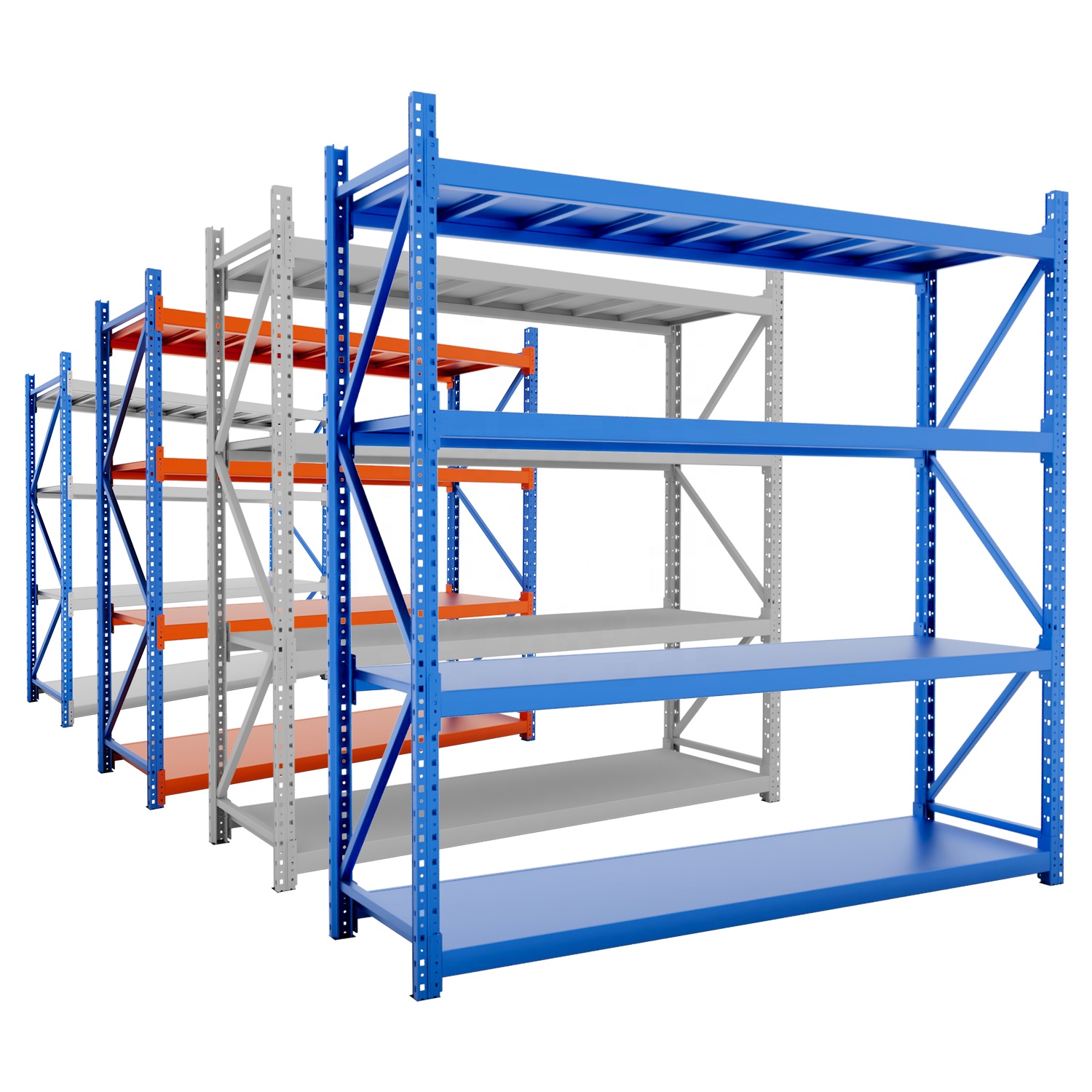 Sistema de estanteria para paletes de aço, 4 camadas, 800 kg, para serviço médio-pesado, direto da fábrica. Estanteria ajustável de grande vão para armazenamento em armazém.