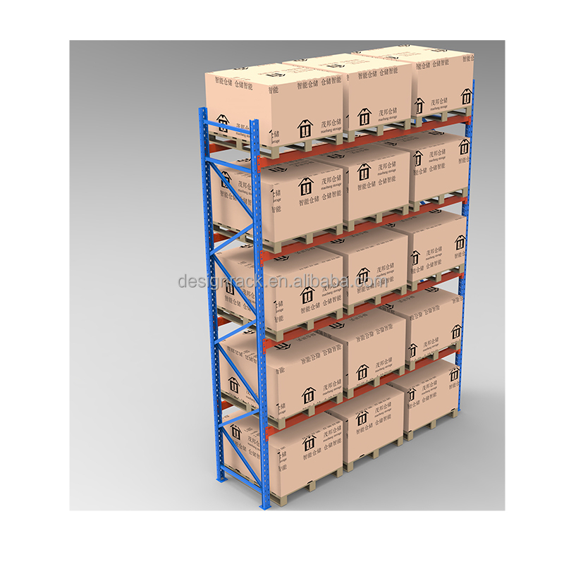 Sistema de estantes industriais ajustáveis ​​para serviço pesado, em aço, para armazéns, com prateleiras de armazenamento sem parafusos.